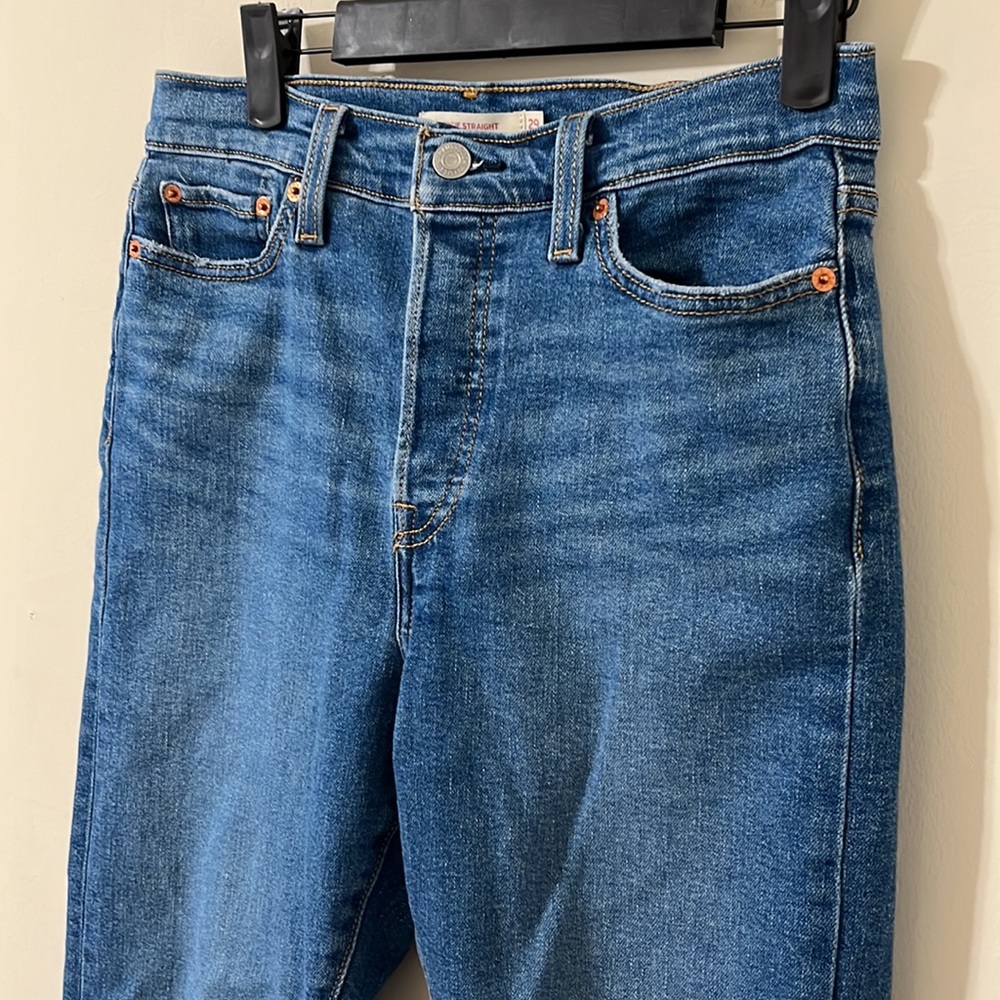 Levi’s Wedgie Straight High Rise Medium Wash Denim Jeans Size 29 - Picture 5 of 11